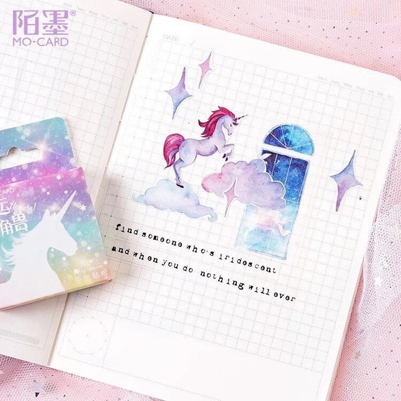 Dreamy Fairytale, Pastel Unicorn Stickers, 46 Deco Stickers - Picture 7 of 9